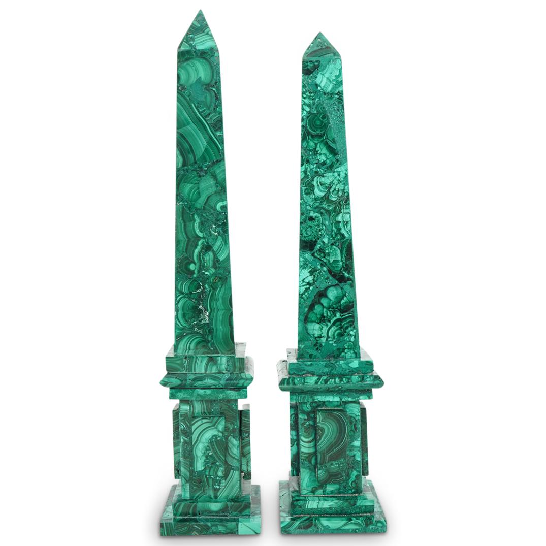 Pair Of Malachite Obelisks (1 of 6)