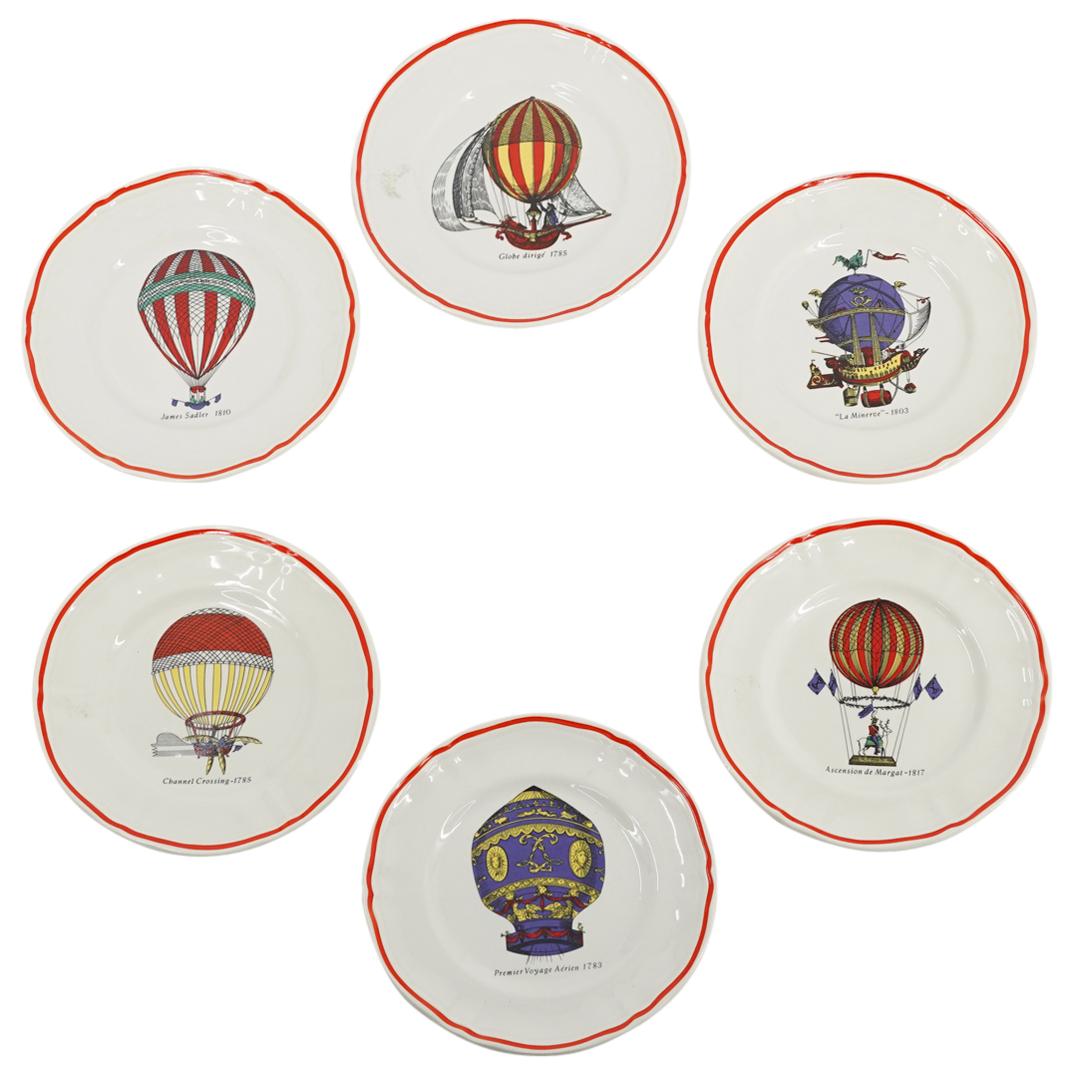 (6 Pc) French Longchamp Porcelain Dessert Plates (1 of 8)