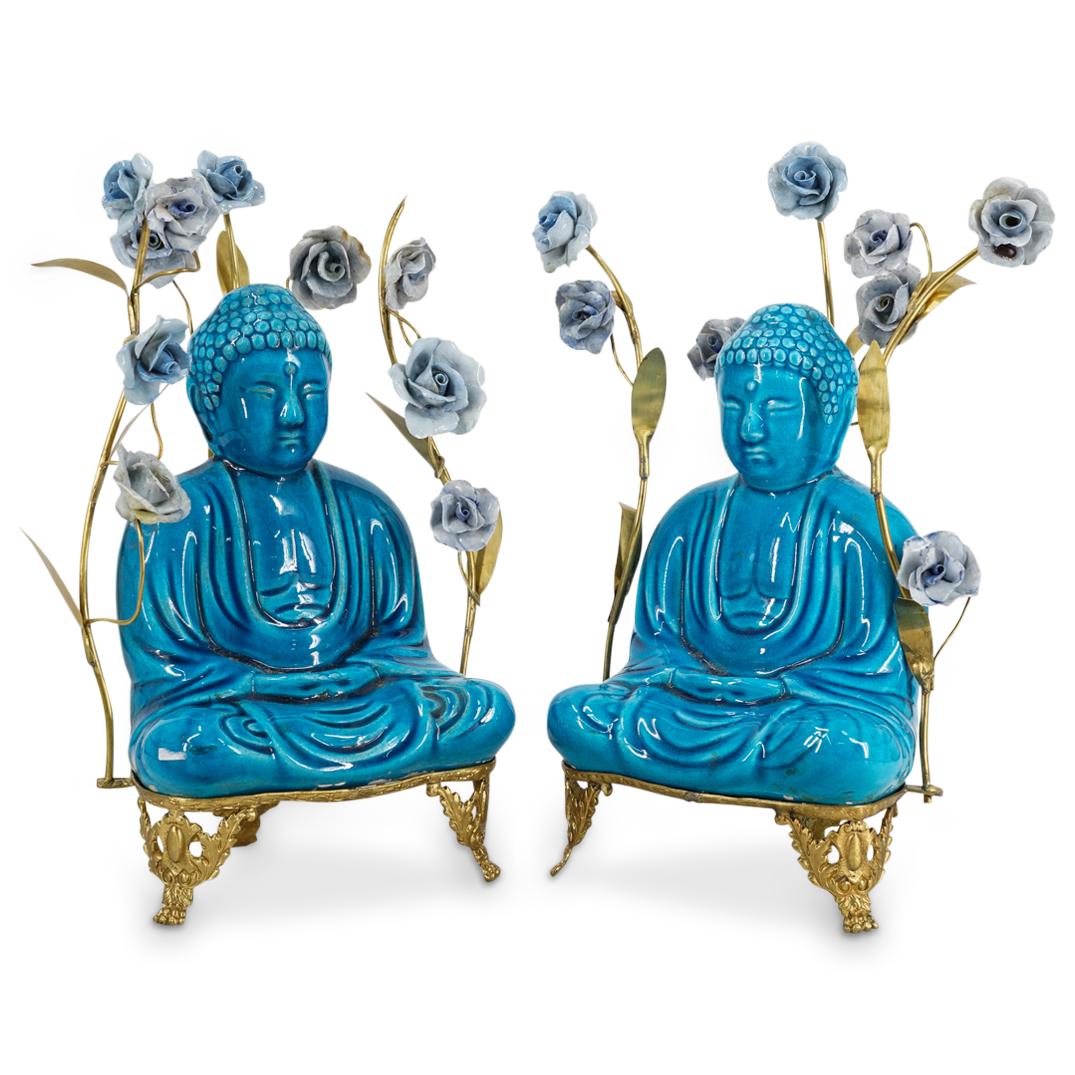 Pair Of Antique French Chinoiserie Porcelain Buddhas (1 of 8)