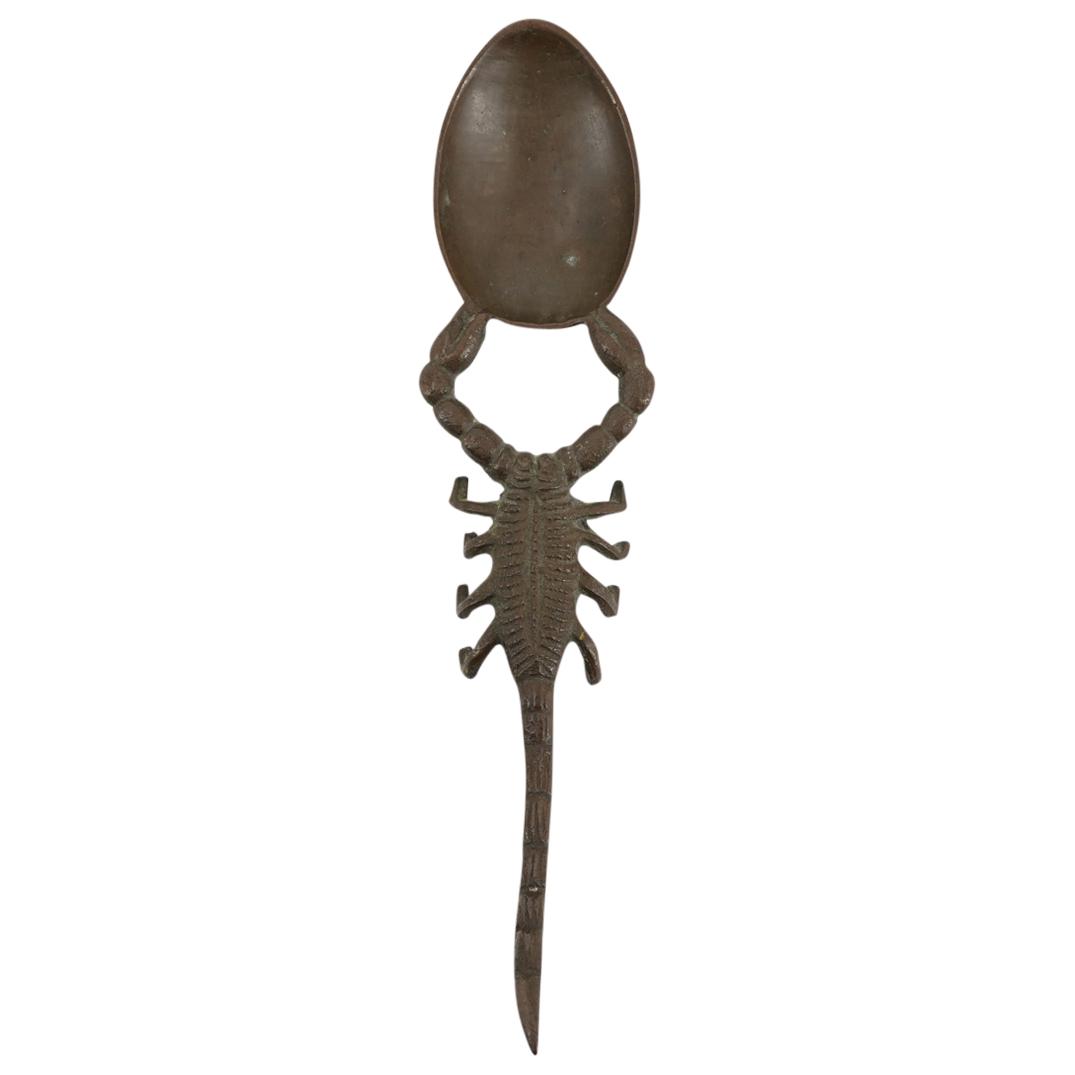 Vintage Indian Cast Bronze Ritual Scorpion Spoon (1 of 5)