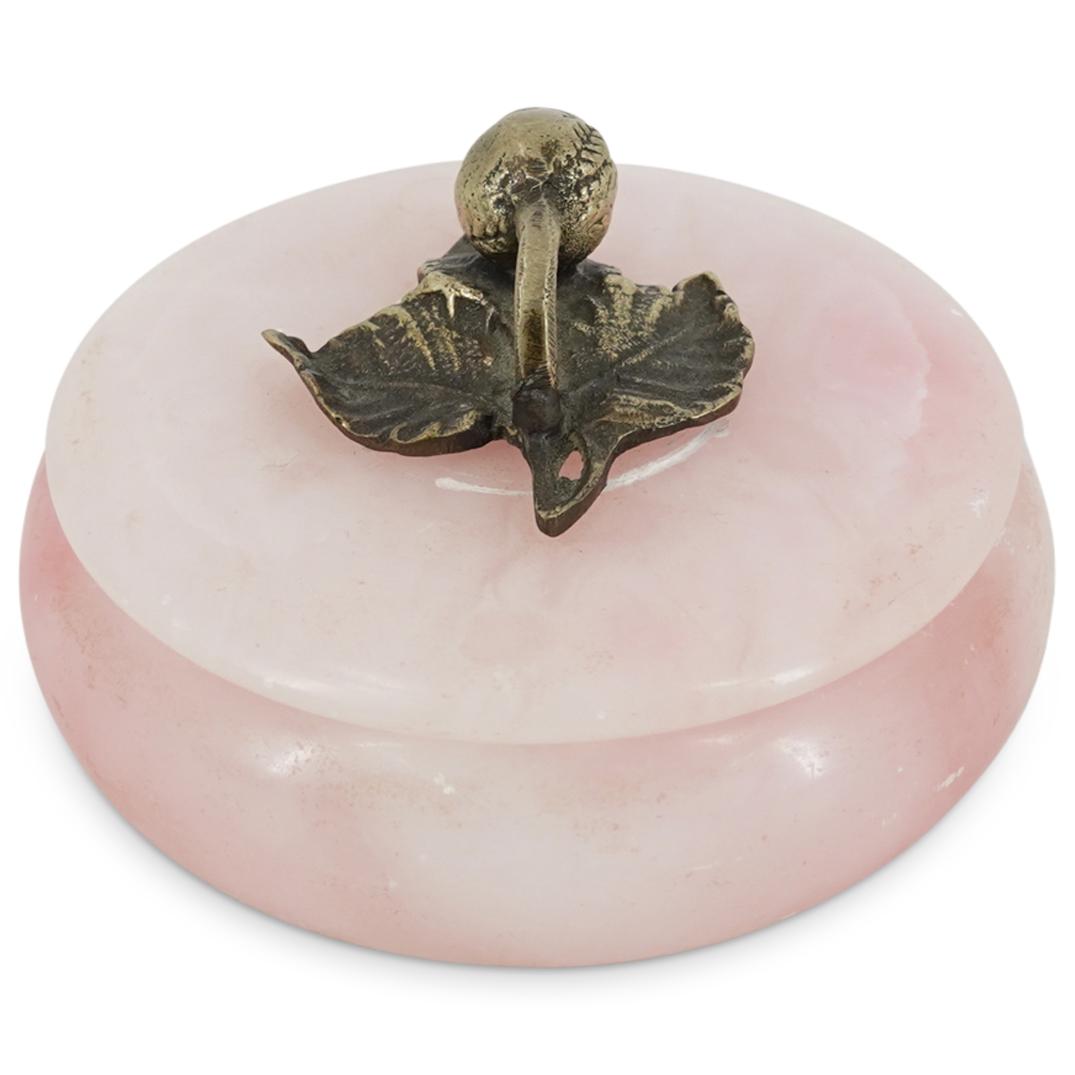 Hand-Carved Pink Alabaster Lidded Jewelry Box (1 of 4)