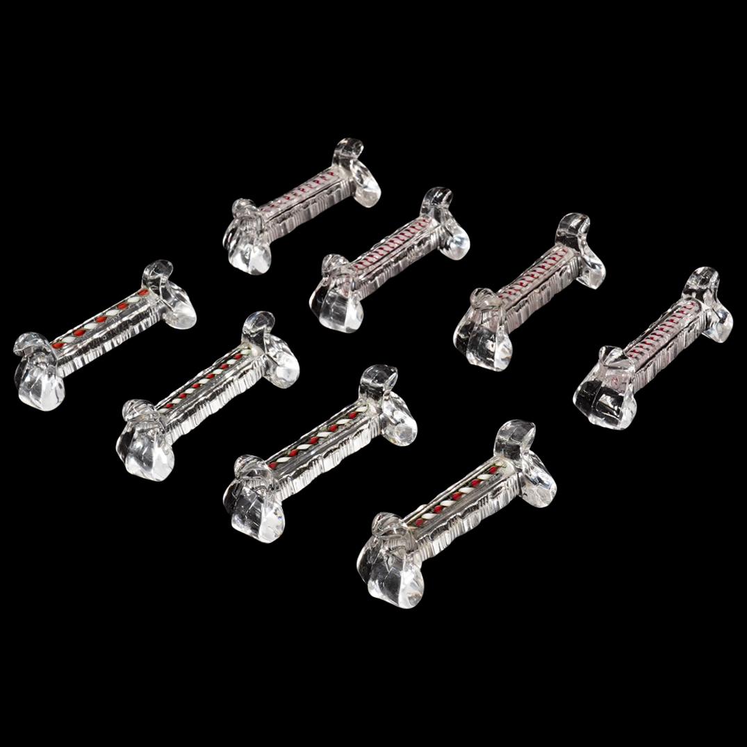 (8 Pcs) Clear Crystal Knife Rest Set Nov 22, 2022 Akiba Antiques in FL