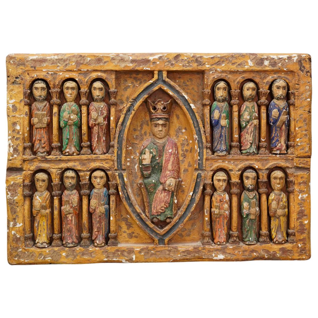 18th Cent. Spanish Colonial Gilt & Polychrome Plaque (1 of 5)