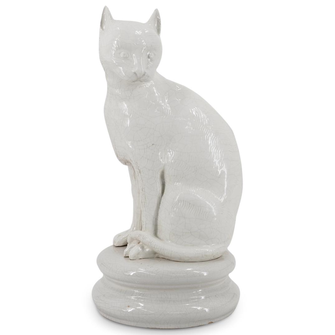 Antique English Crackle Glaze Ceramic Cat (1 of 5)