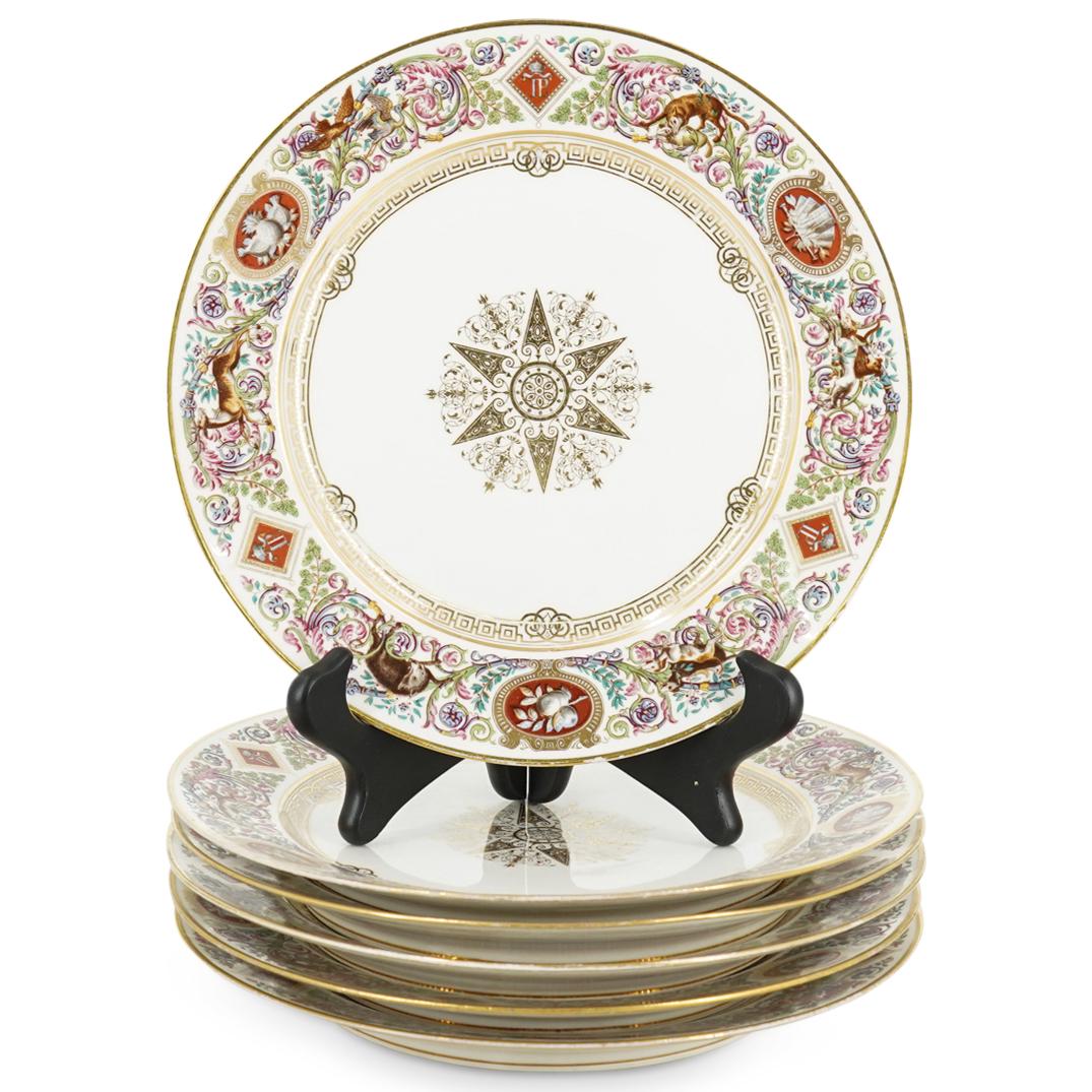(6 Pc) Antique Sevres Louis Philippe Period Dinner Plates (1 of 6)