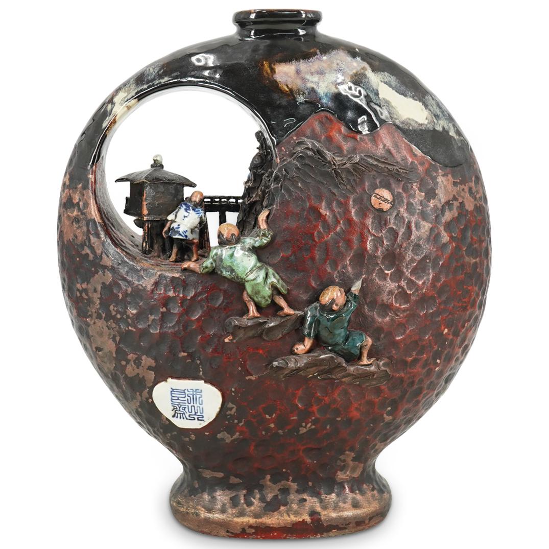 Large Sumida Gawa Moon Flask Vase (1 of 10)