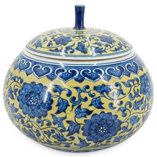 Chinese Porcelain Blue & Yellow Ginger Jar