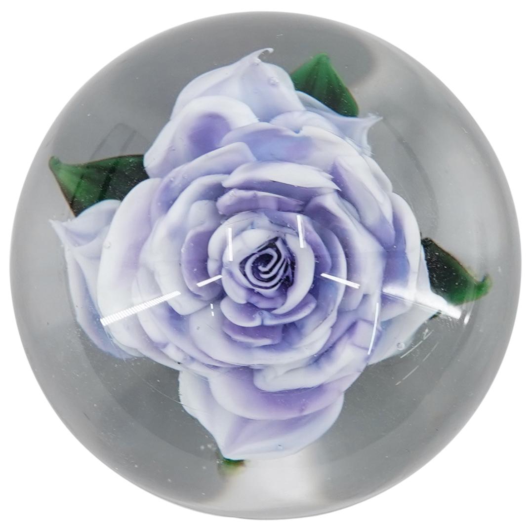 Rick Ayotte (American, b. 1944) Flower Art Glass Paperweight (1 of 4)