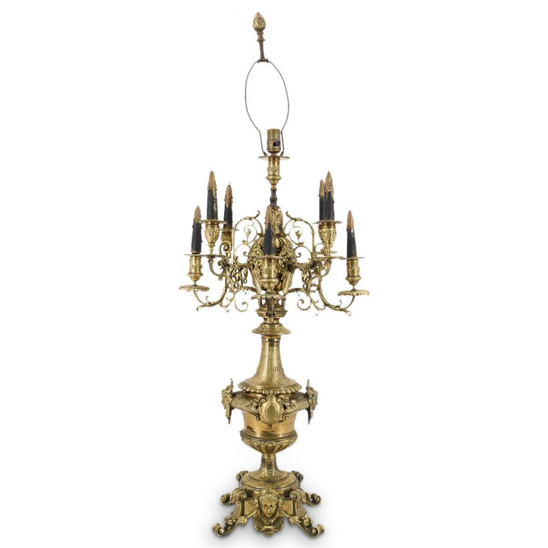 Antique French Bronze Lamp Converted Candelabra (1 of 6)