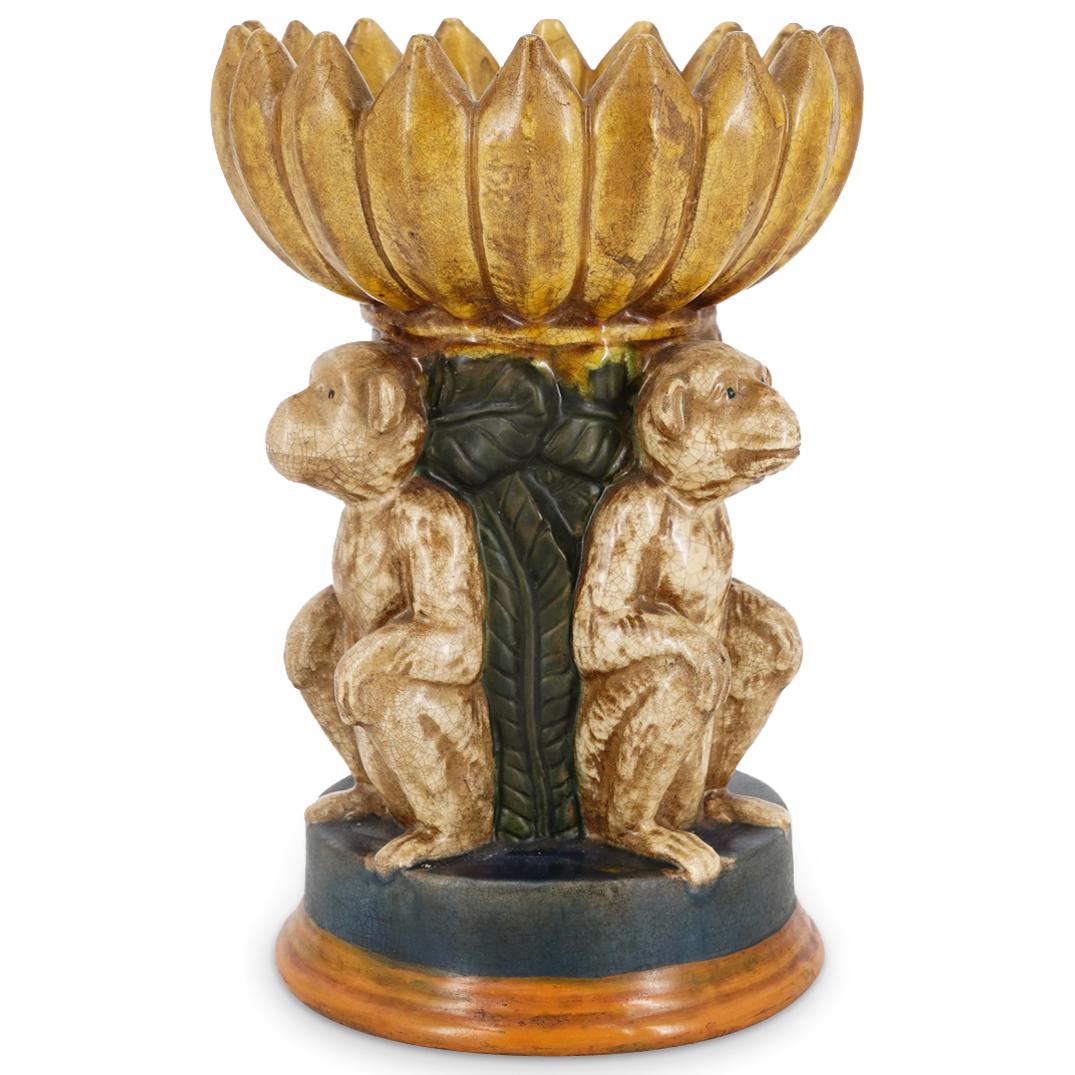 Maitland Smith Monkey Themed Raised Porcelain Bowl (1 of 7)