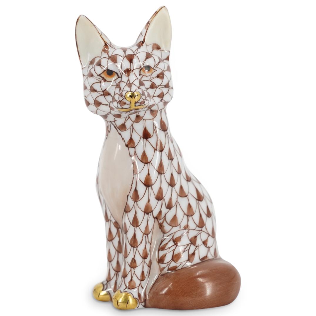 Herend Porcelain "Sitting Fox" Fishnet Figurine (1 of 4)