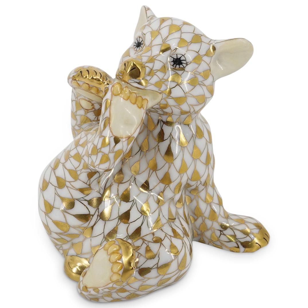 Herend 2000 Collector's Guild "Bear Cub" Fishnet Figurine (1 of 4)