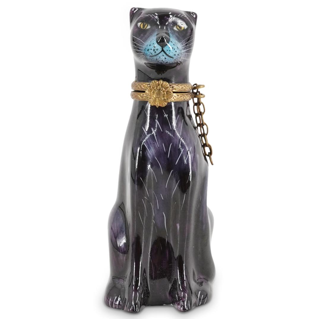 Limoges Porcelain "Egyptian Cat" Trinket Box (1 of 5)