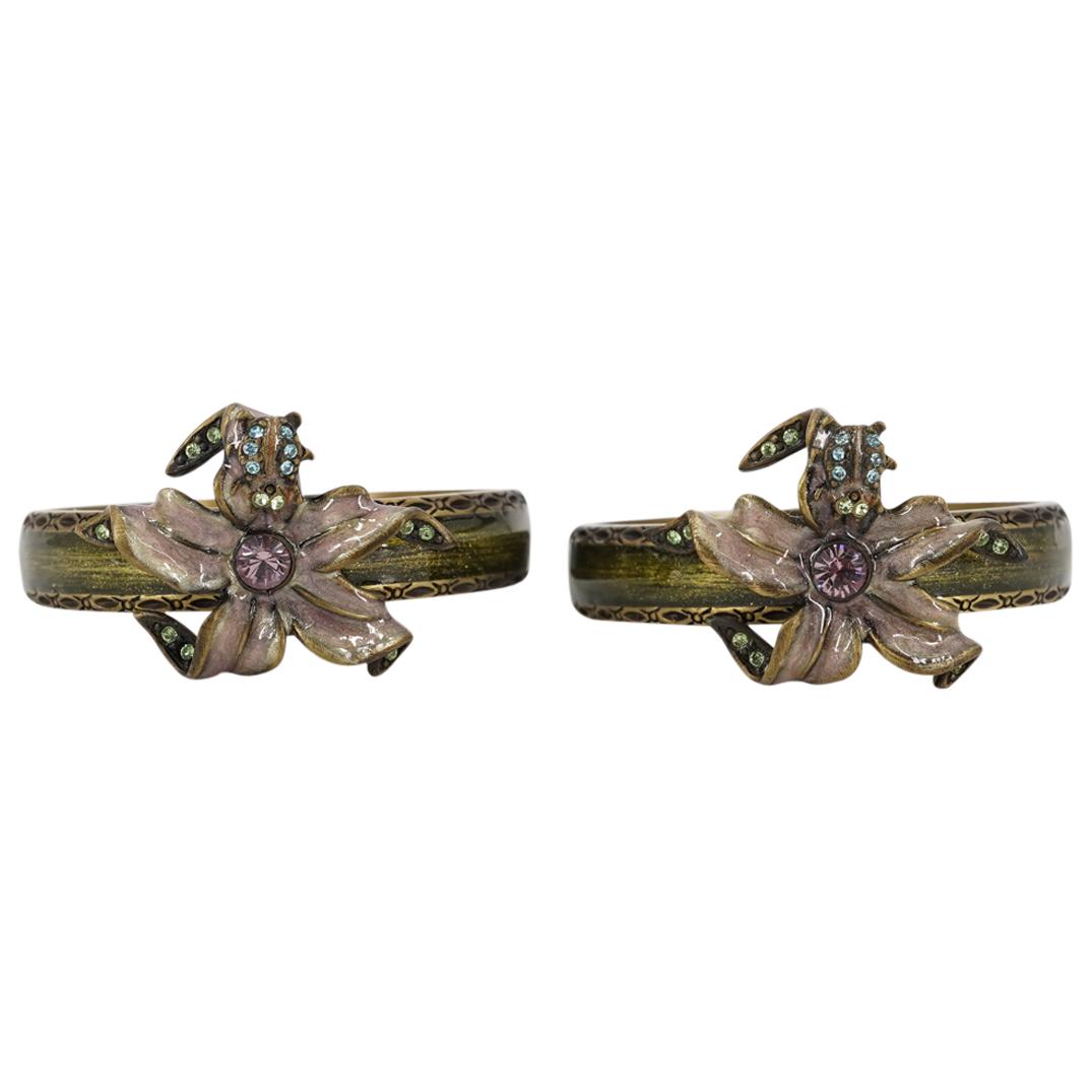 (2 Pc) Jay Strongwater Floral Napkin Ring Set (1 of 6)