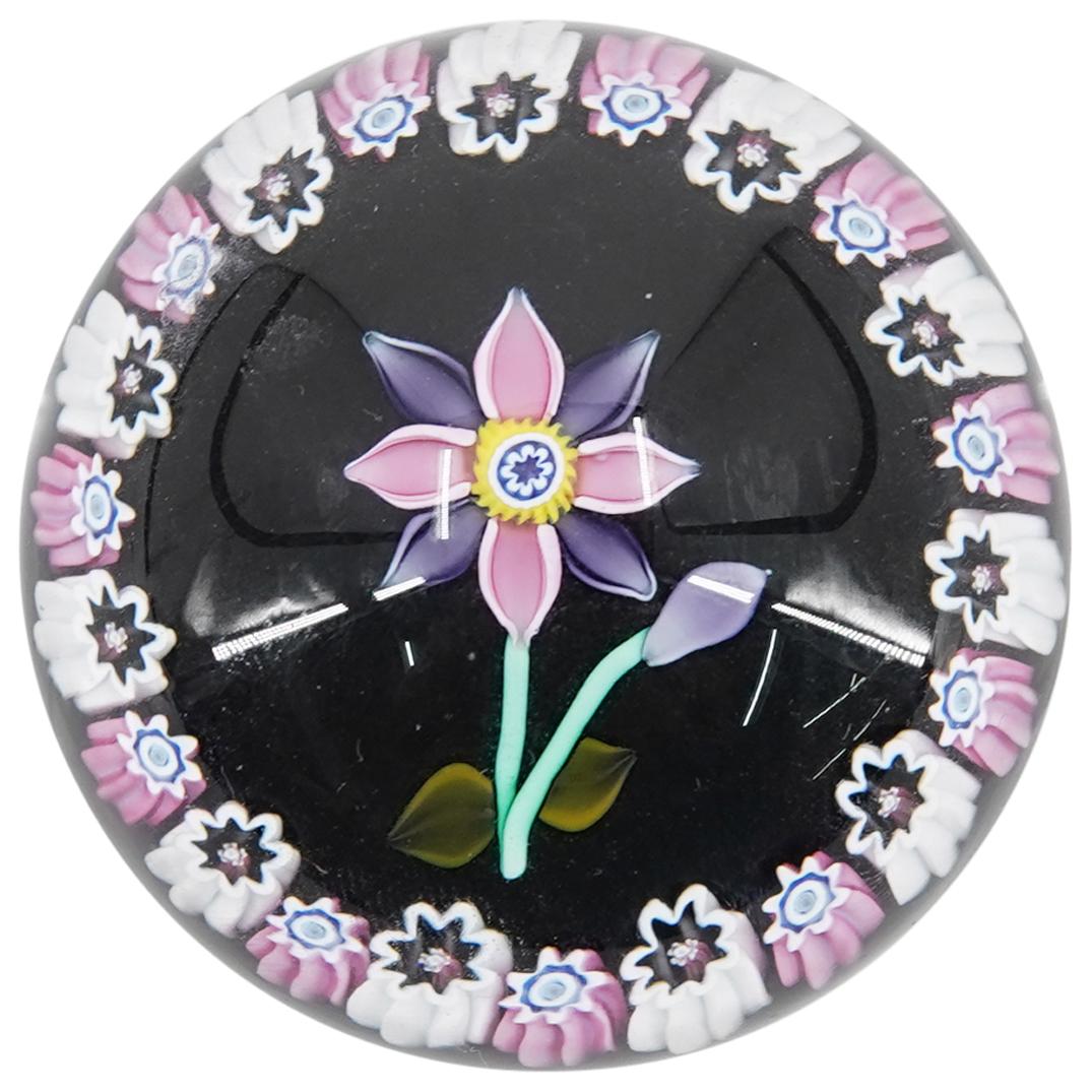 Peter McDougall (Scottish, b. 1952) Millefiori Flower Glass Paperweight (1 of 3)