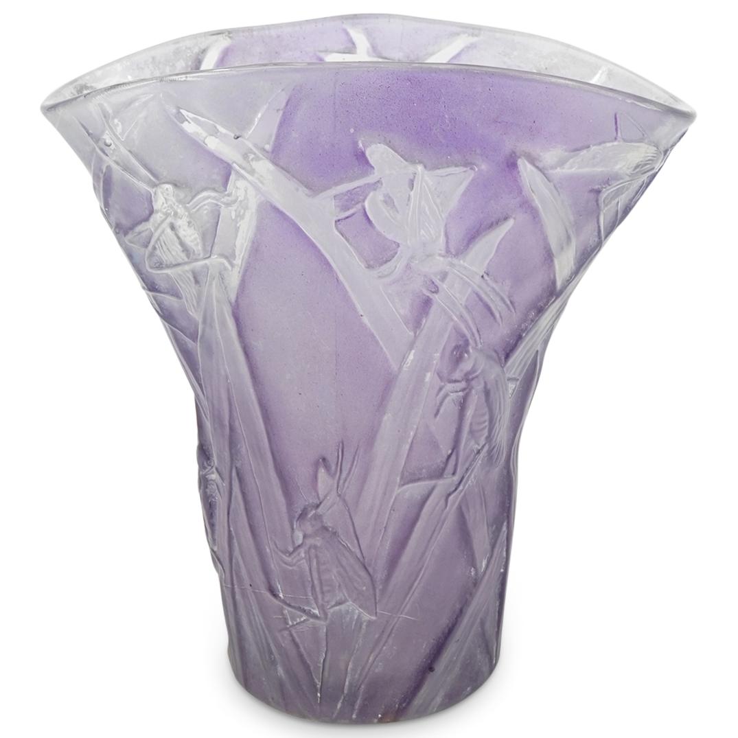 Lalique Style Glass Grasshopper Vase (1 of 7)