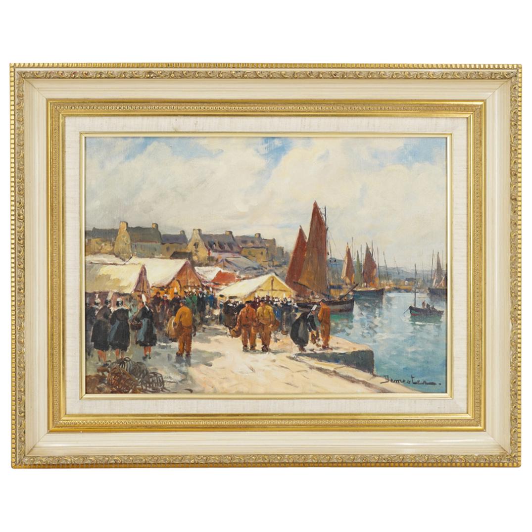 Eugene Demester (French, b. 1914) Oil on Canvas Harbor Scene (1 of 6)