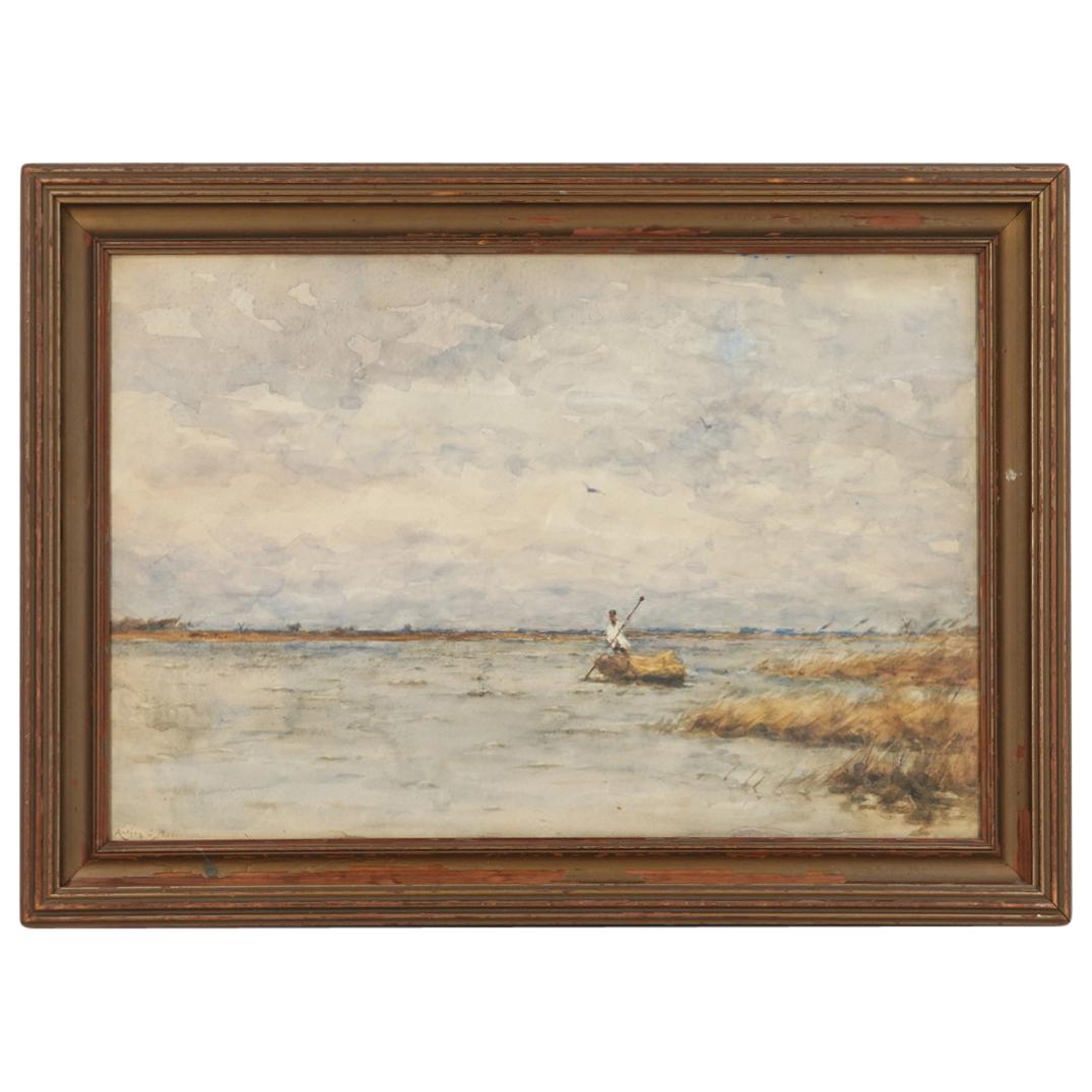 Arthur George Bell British (1849-1916) Watercolor on Paper Painting (1 of 5)