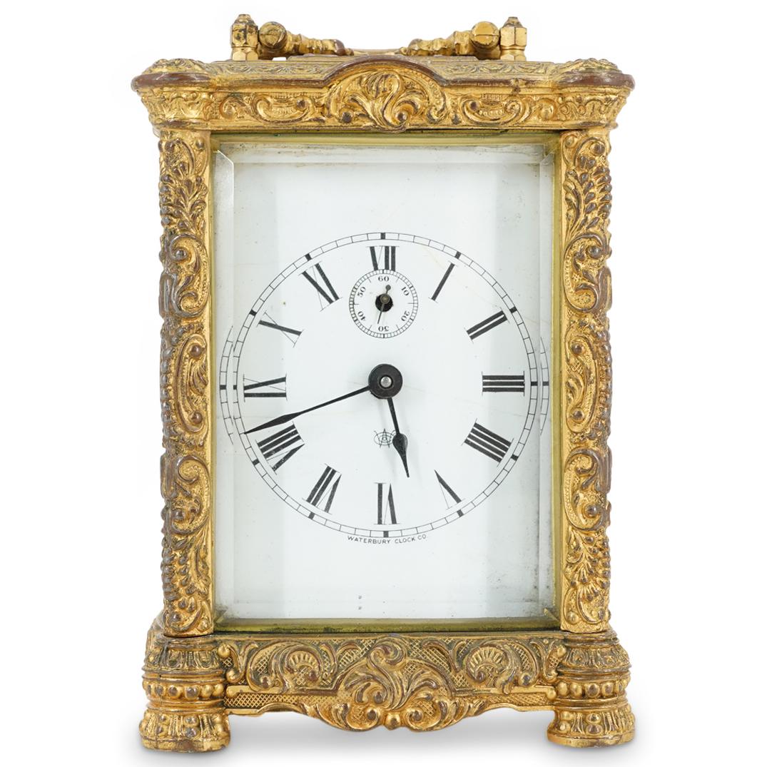 Antique Waterbury Carriage Clock W/ Gilt Bronze Housing (1 of 6)