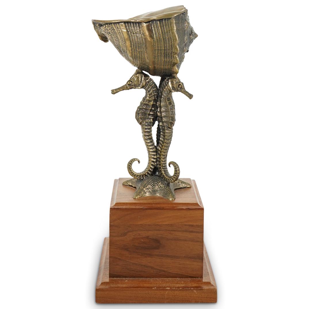 Mid Century Designer Bronze Seahorse Sculpture (1 of 7)