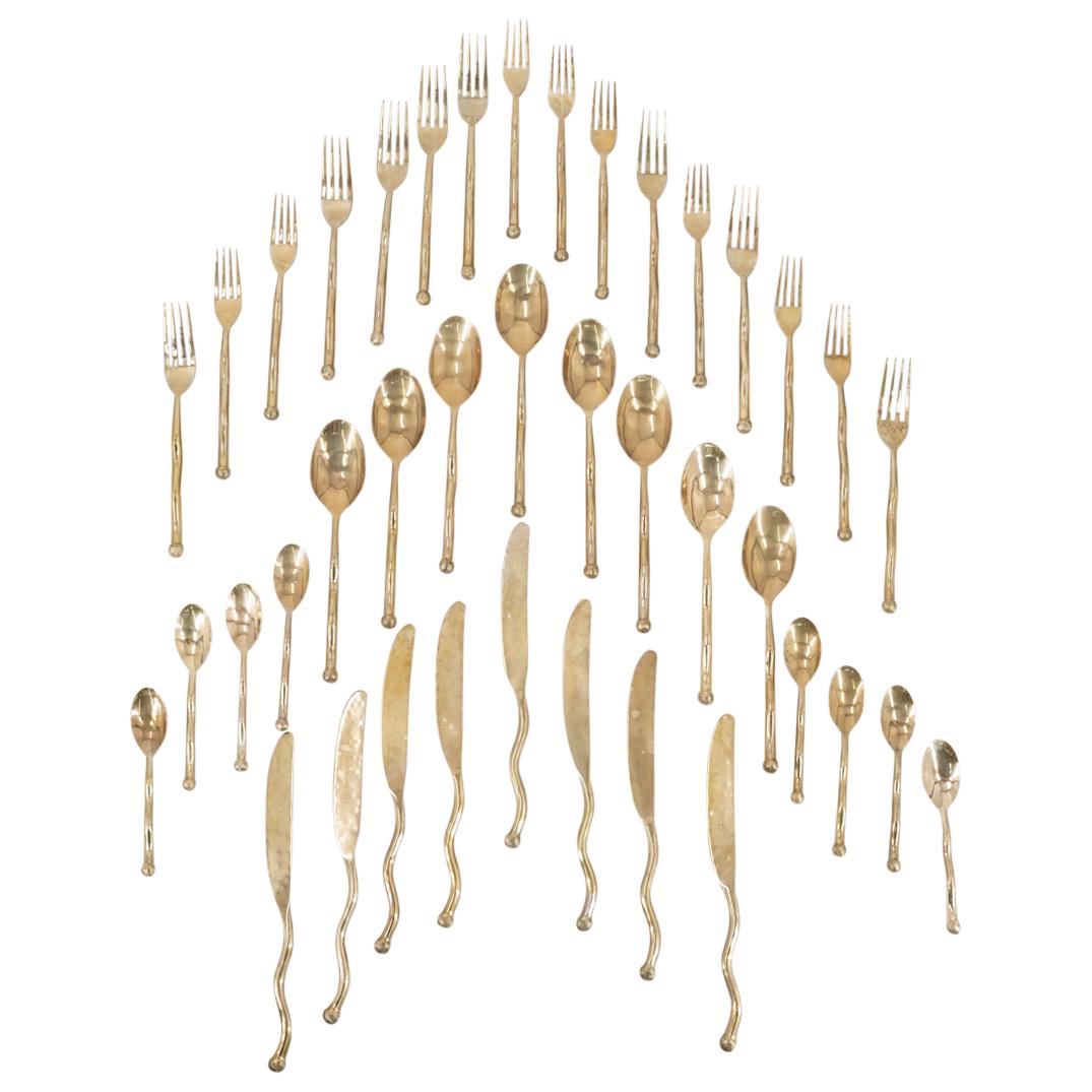 (40 Pc) Izabel Lam Hand Forged "The Shore" Bronze Cutlery Set (1 of 4)