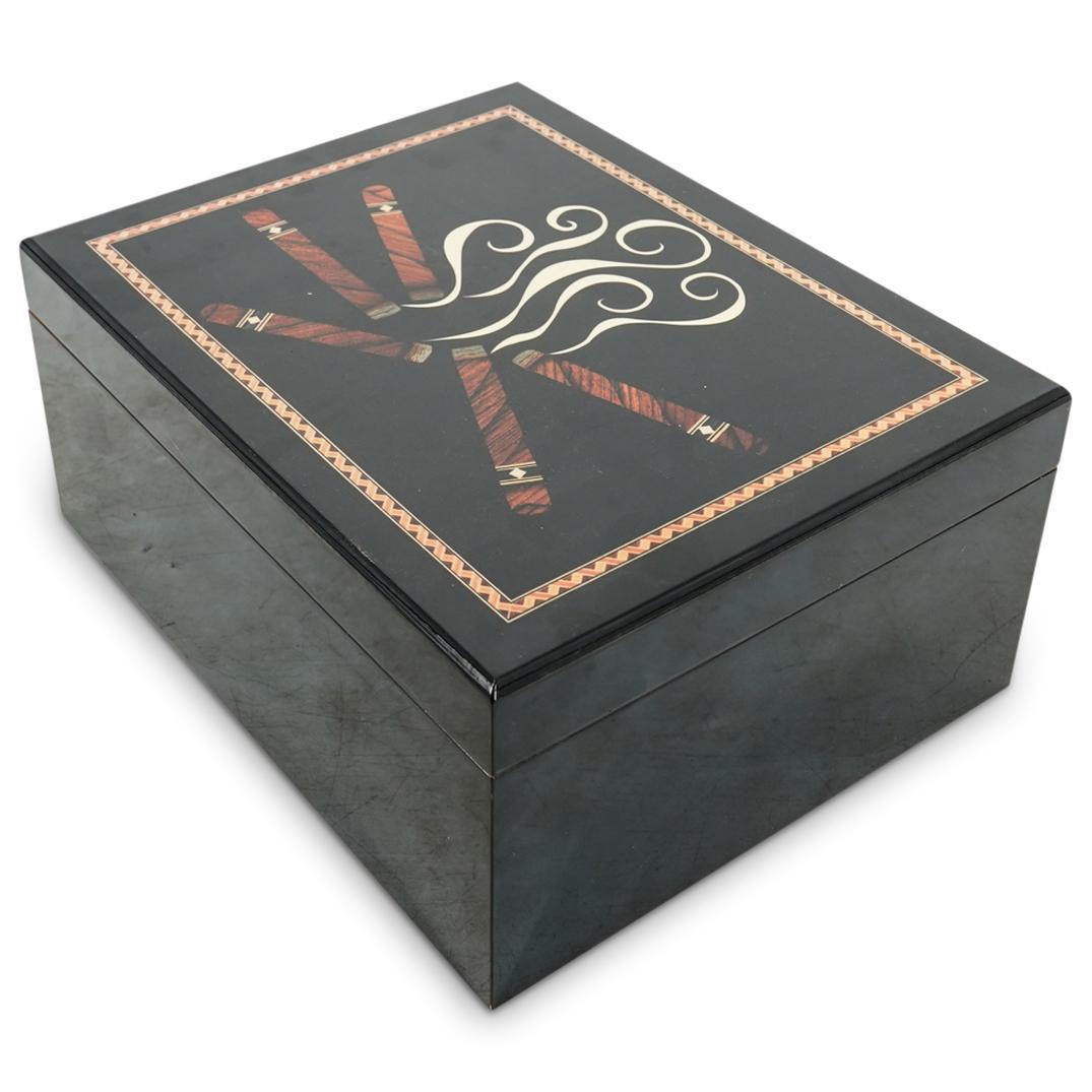 Large Handmade Cigar Humidor Wooden Box (1 of 9)