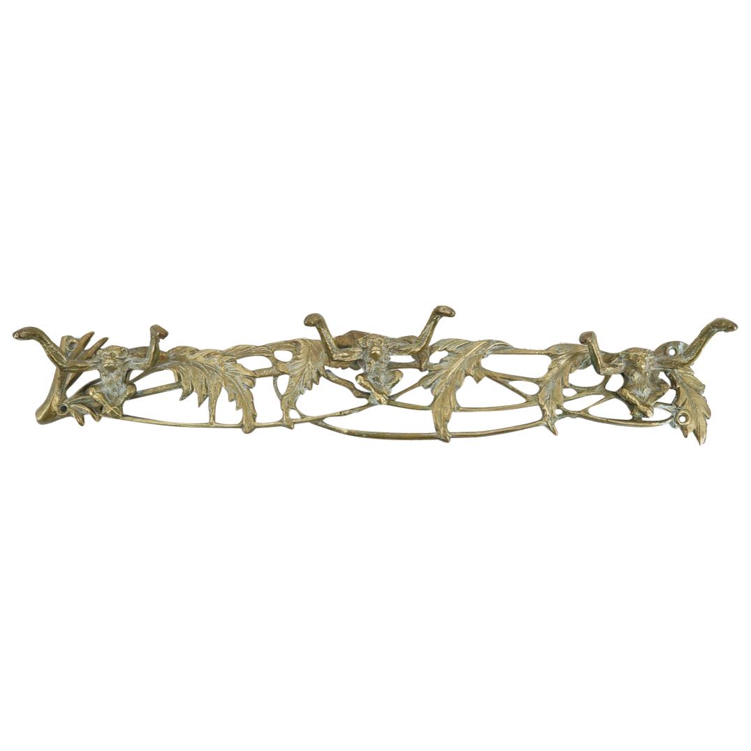 Ornate Monkey Brass Wall Rack (1 of 4)