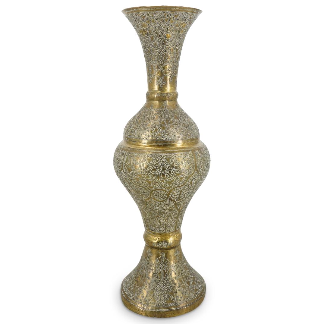 Antique Persian Engraved Arabesque Brass Vase (1 of 7)
