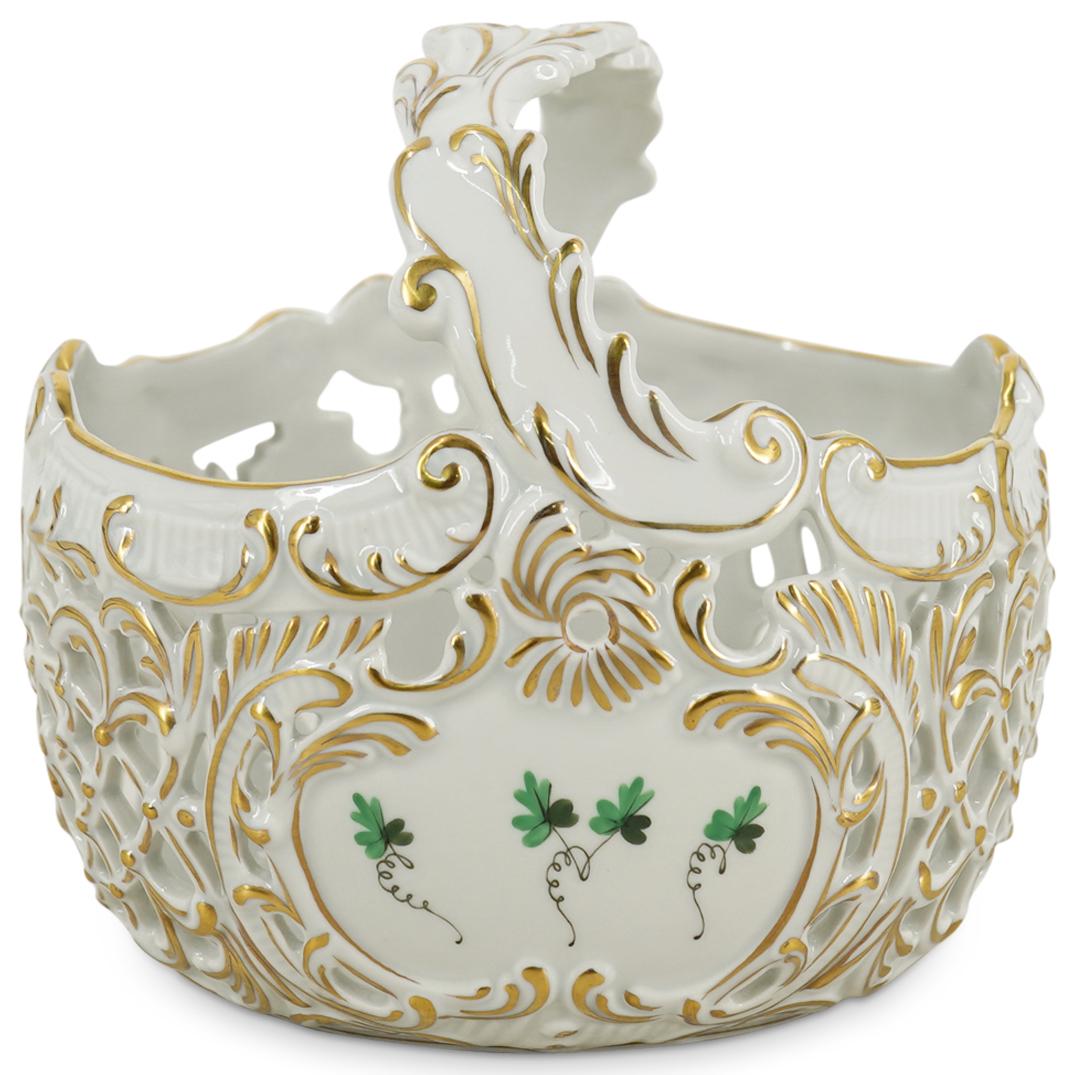 Herend Porcelain Small Reticulated Basket (1 of 5)