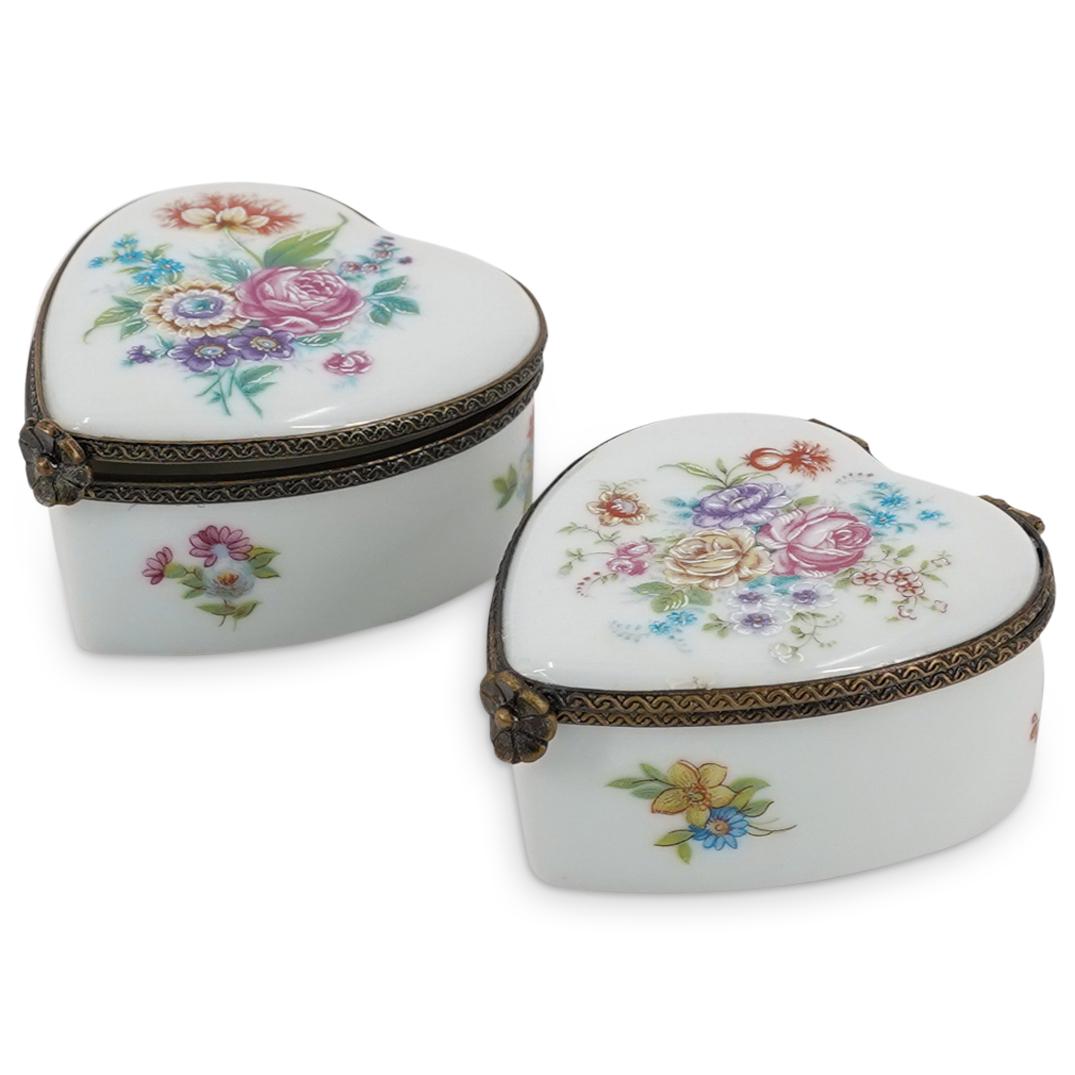 (2 Pc) Limoges La Gloriette Porcelain Trinket Boxes (1 of 5)