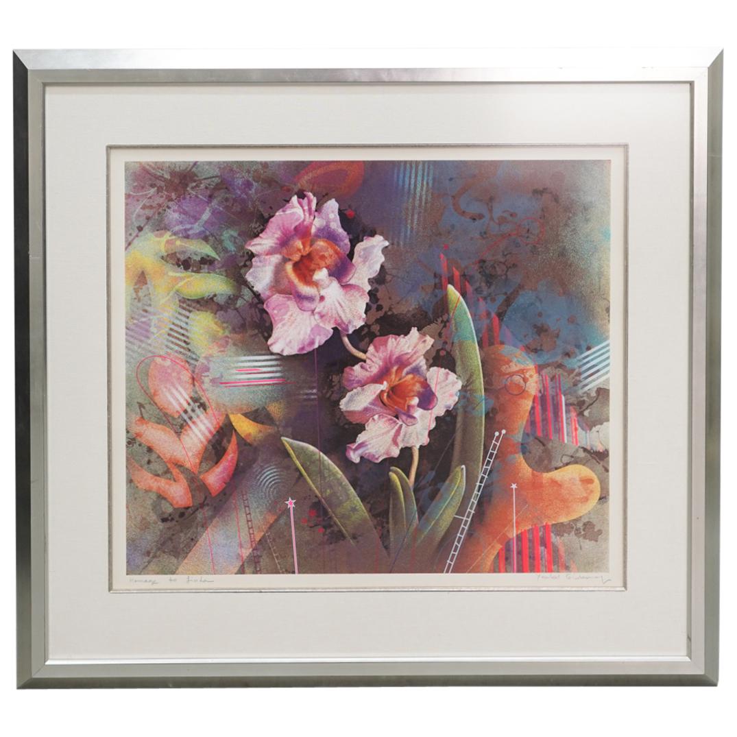 Yankel Ginzburg (American, b. 1945) "Homage to Linda" Floral Lithograph on Paper (1 of 6)
