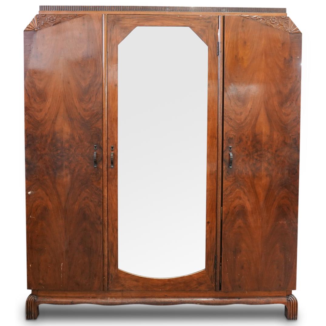 Art Deco Wood Armoire Cabinet (1 of 10)