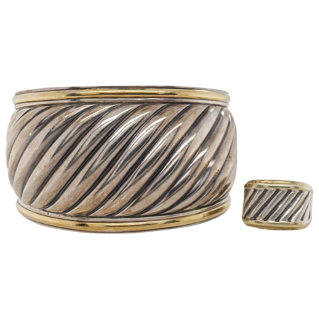 David Yurman 18k and Sterling Cuff and Ring (1 of 5)