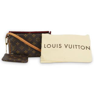 Louis Vuitton Monogram Recital Bag & LV Key Pouch: DESCRIPTION: A Louis Vuitton monogram Recital shoulder bag. From the 2005 Collection. Designed with brown coated canvas, with LV monogram pattern and brass hardware. Features: a single shoulder strap,