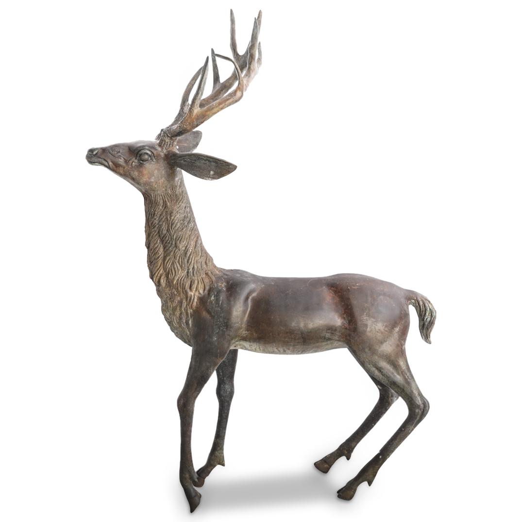 Signed Anton Large Vintage Outdoor Bronze Stag (1 of 9)