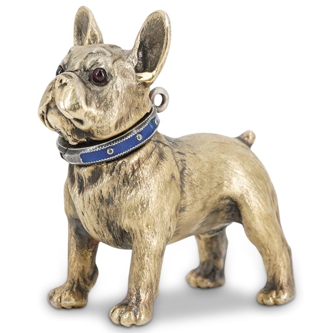 Faberge Style 88 Silver Bull Dog (1 of 6)