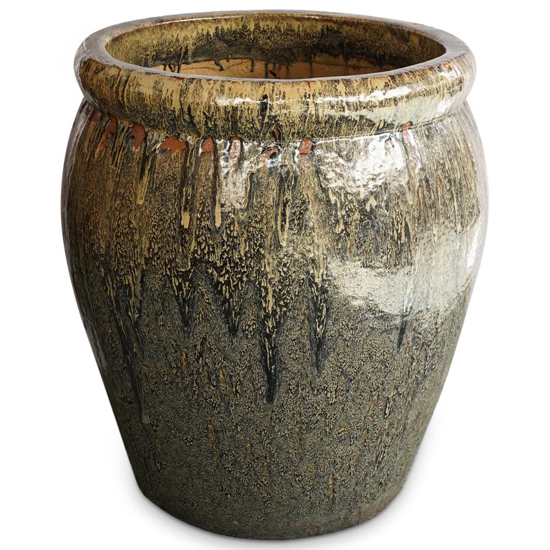 Large Flambe Ceramic Planter (1 of 7)