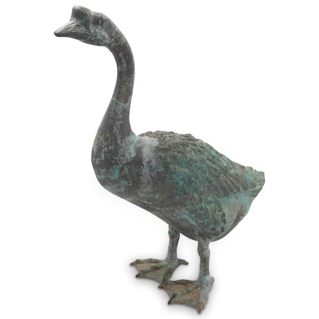 Vintage Bronze Goose Outdoor Statue (1 of 5)