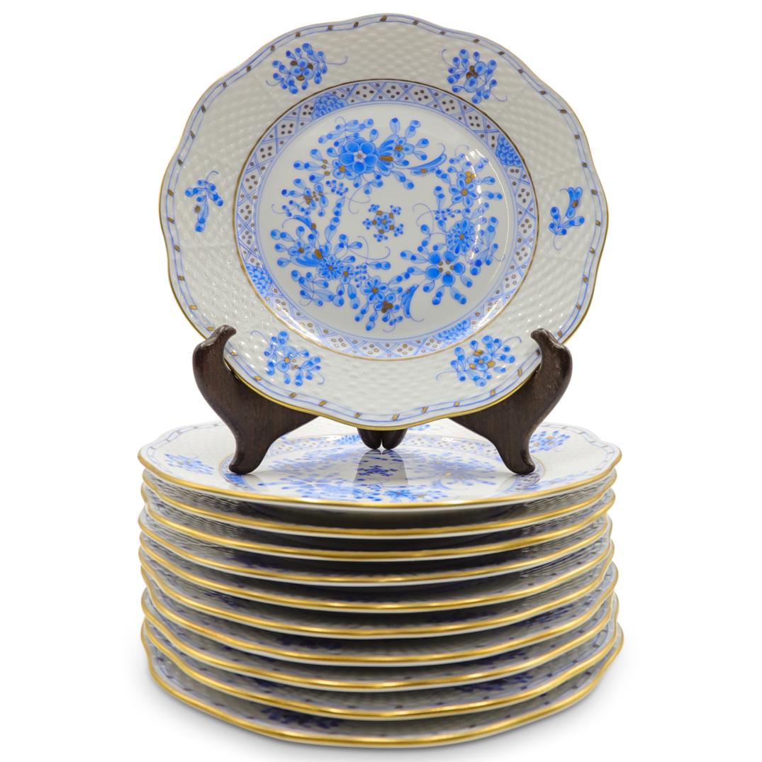 (11 Pc) Herend "Waldstein Blue" Porcelain Salad Plates (1 of 7)