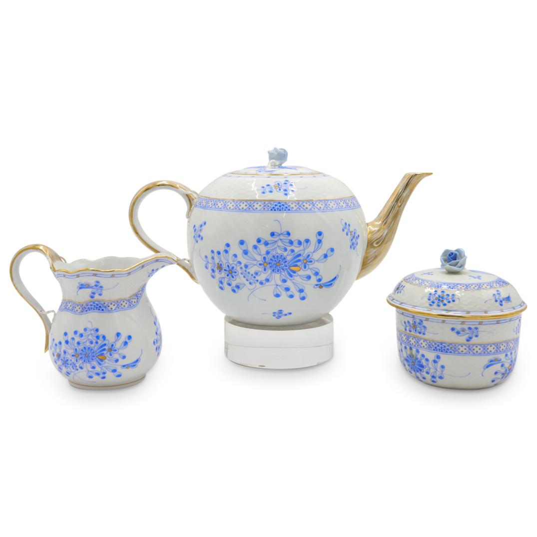 (3 Pc) Herend "Waldstein Blue" Porcelain Tea Serving Set (1 of 6)