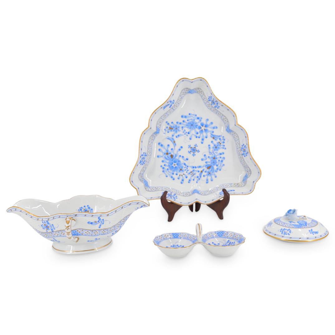 (3 Pc) Herend Hungary "Waldstein Blue" Porcelain Set (1 of 5)