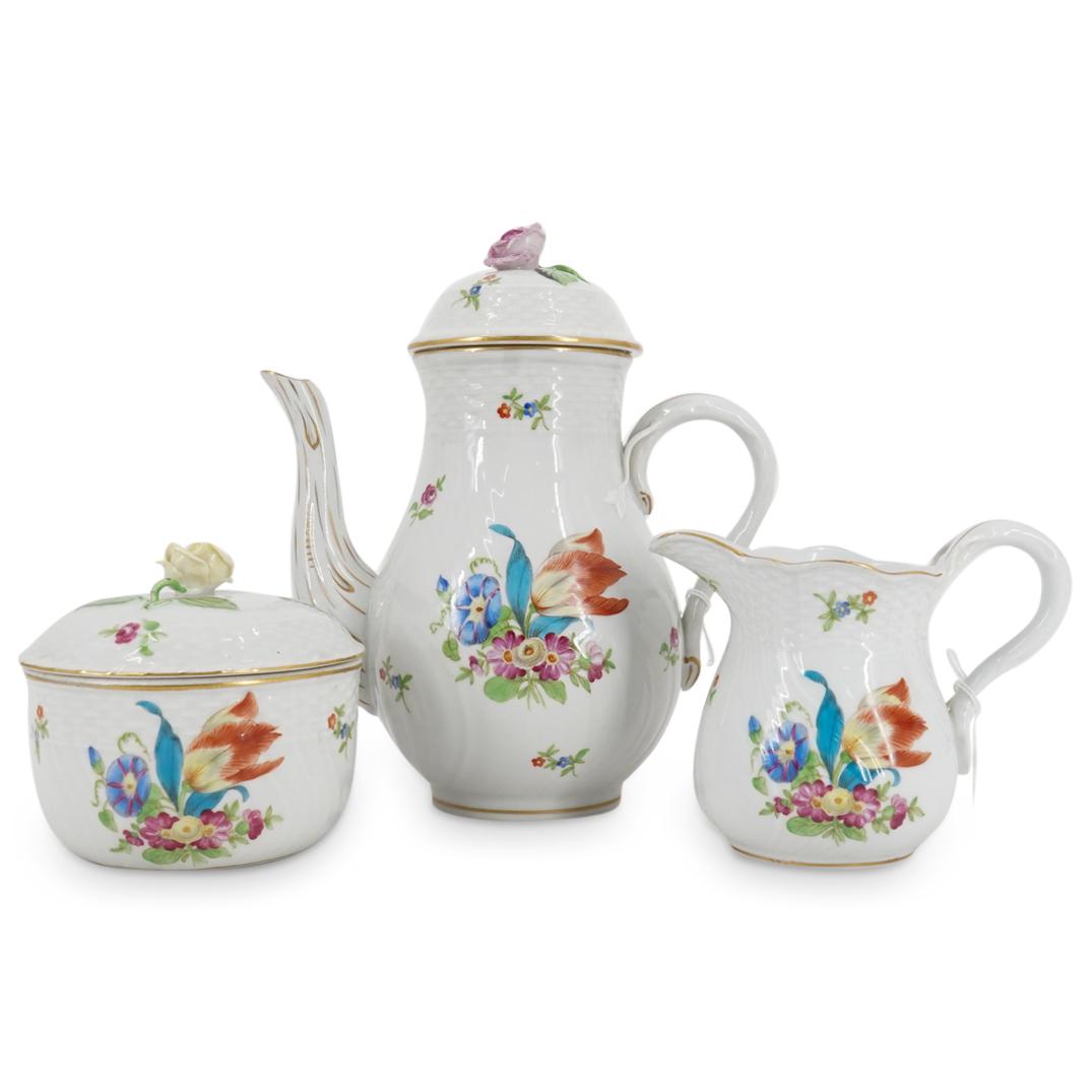 (3 Pc) Herend Glazed Porcelain Coffee Set (1 of 7)