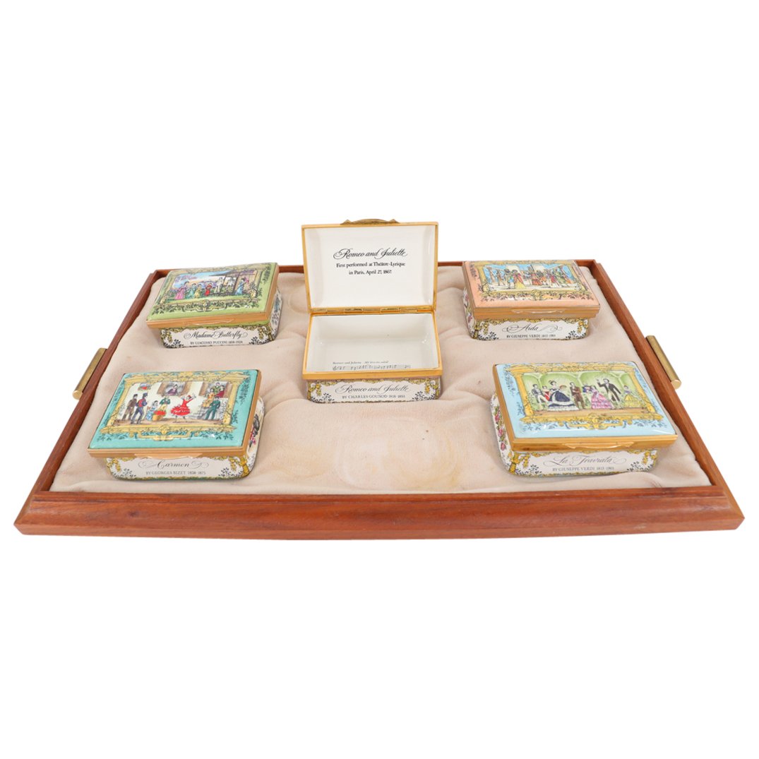 (6 Pc) Cartier Opera Collection Copper Enameled Boxes (1 of 18)