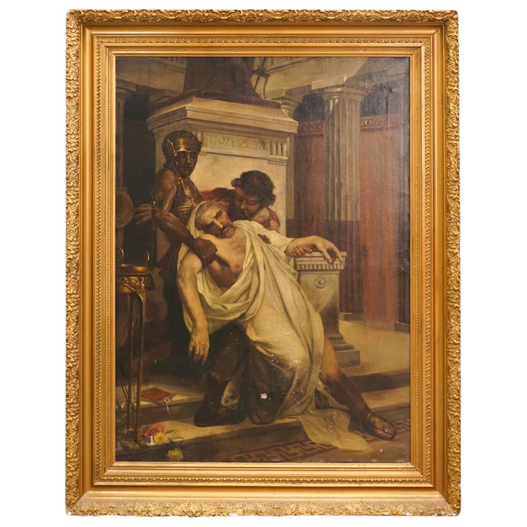 After Alfred-Henri Bramtot 1852-1894) Oil on Canvas Painting (1 of 7)