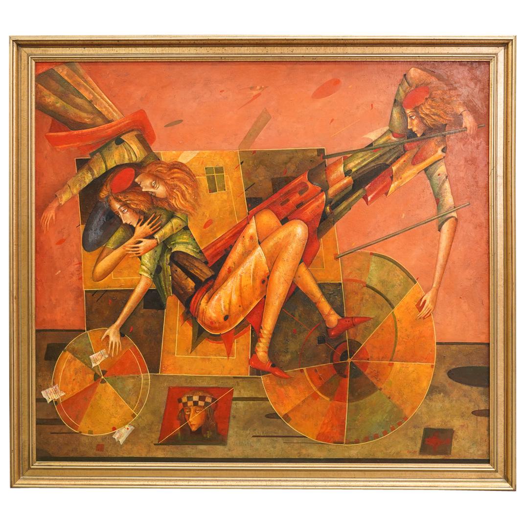 Mikhail Aleksandrov (Russian, b. 1949) "Reflections" Oil on Canvas Painting (1 of 5)