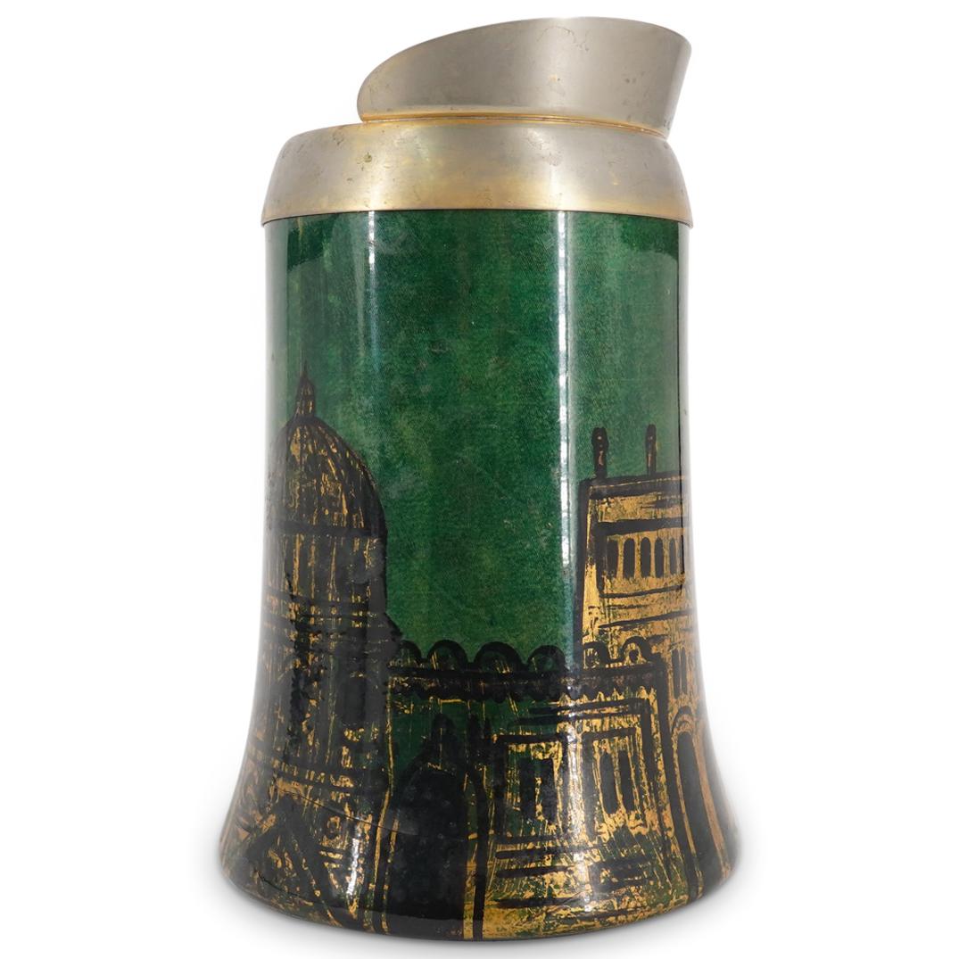 Fornasetti Architectural Enameled Brass Water Pour Jar (1 of 4)