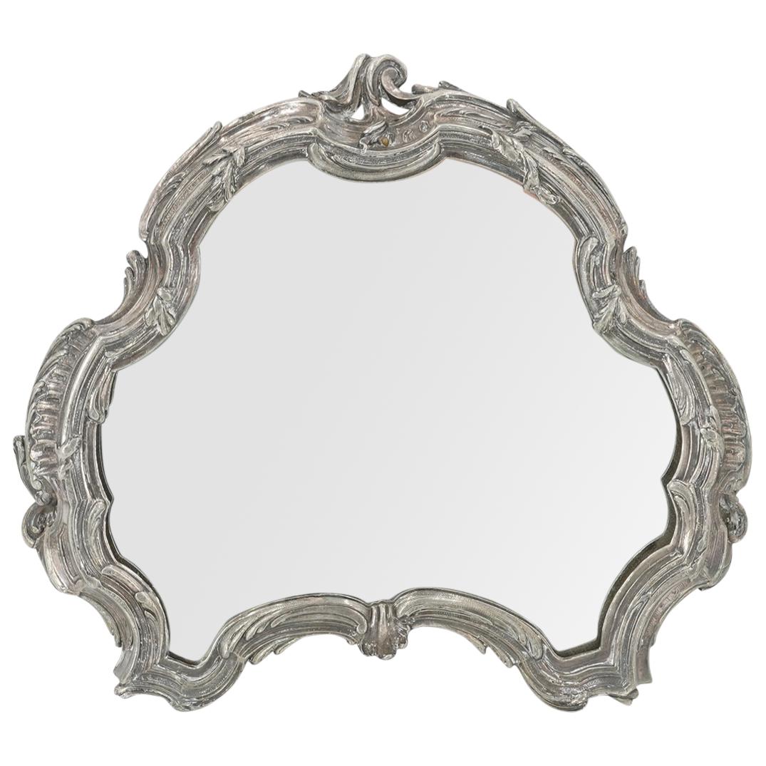 Antique French Saglier Freres / Victor Saglier Silver Plated Mirror (1 of 4)