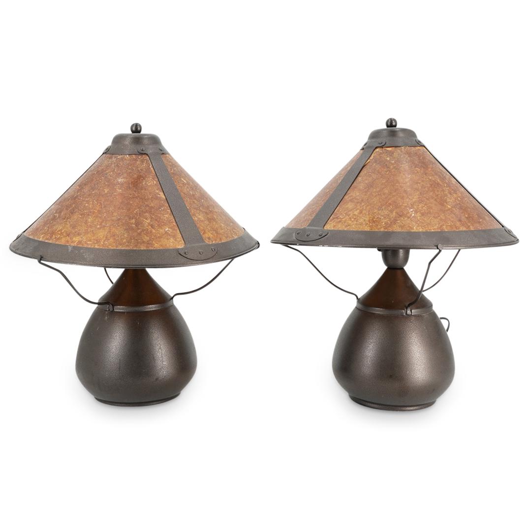 Pair of Dirk Van Erp Style Lamps (1 of 7)