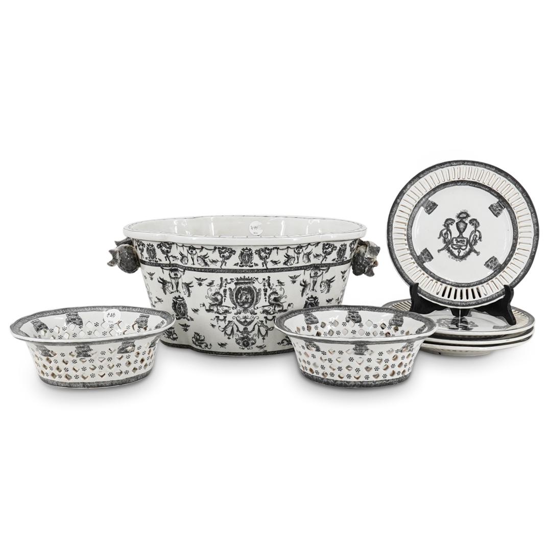 (7 Pc) Chinese Export United Wilson Porcelain Grouping Set (1 of 9)