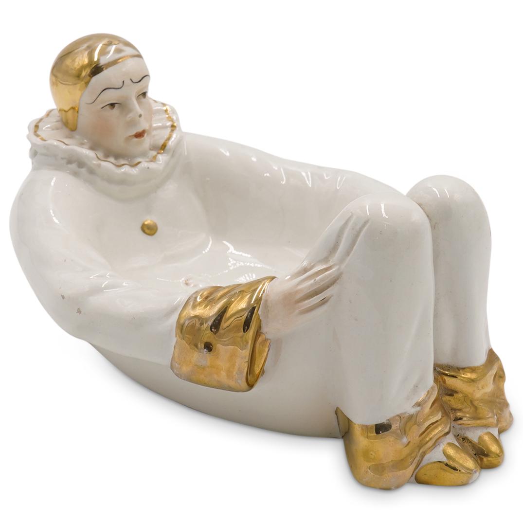 (2 Pc) Art Deco Pierrot Pin Dish And Maxim Porcelain Woman (1 of 5)